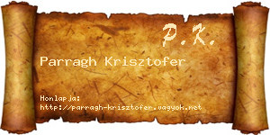 Parragh Krisztofer névjegykártya